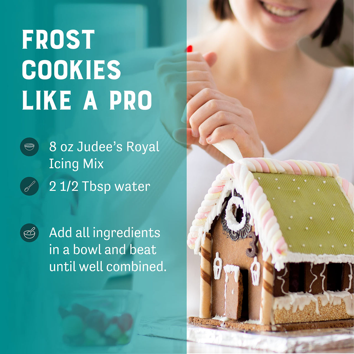 Judee's Gluten Free Royal Icing Mix - Easy Prep for Sugar Cookies (2.5 lb)