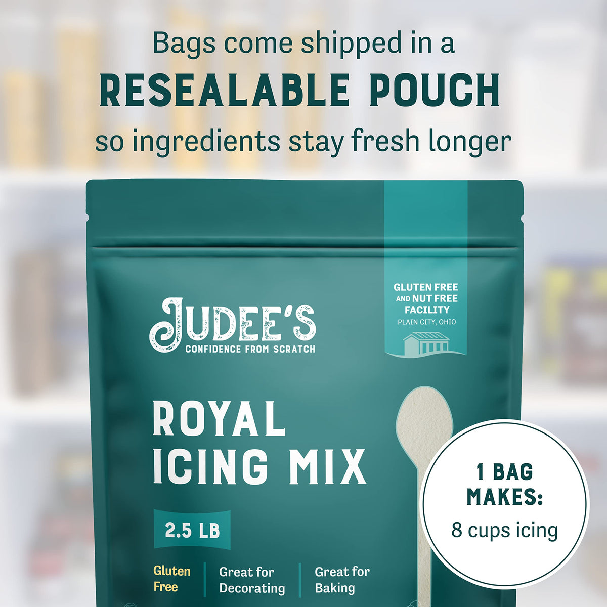 Judee's Gluten Free Royal Icing Mix - Easy Prep for Sugar Cookies (2.5 lb)