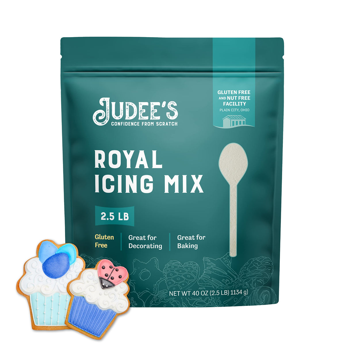 Judee's Gluten Free Royal Icing Mix - Easy Prep for Sugar Cookies (2.5 lb)