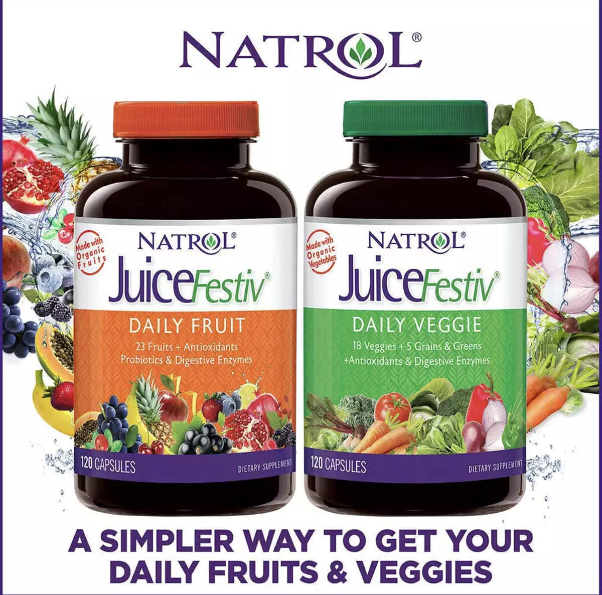 JuiceFestivp Juice Festiv - 120+120 Case Pack of 2 | Medication Aids