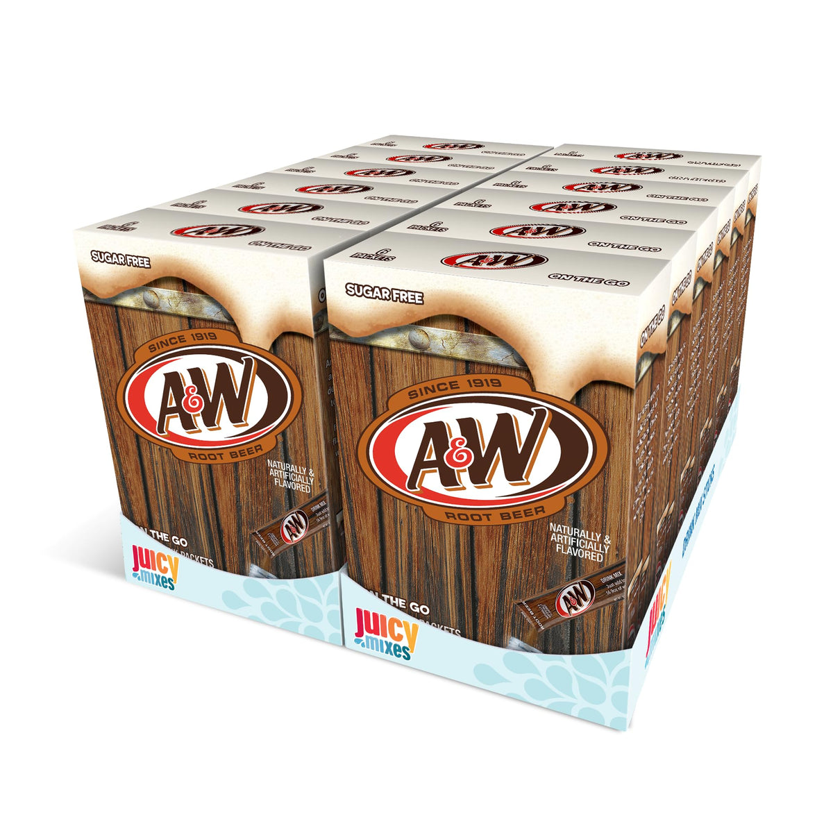 Juicy Mixes A&W Root Beer Powder Drink Mix – Sugar Free, Makes 72 Flavored Water Beverages