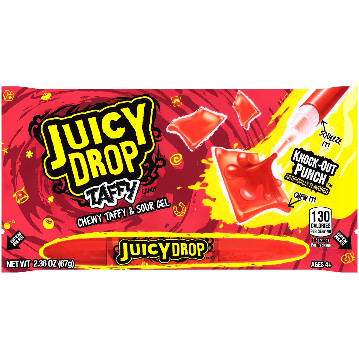 Juicy Drop Taffy Variety Pack – Sweet & Sour Candy Dispensers, 16 Count