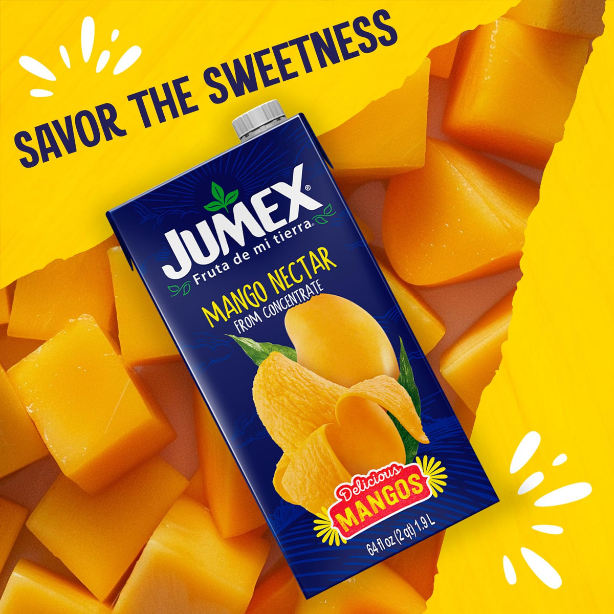 Jumex Mango Nectar – Mango Juice Nectar with Fresh Fruit Puree (64oz, 8 Pack Carton)