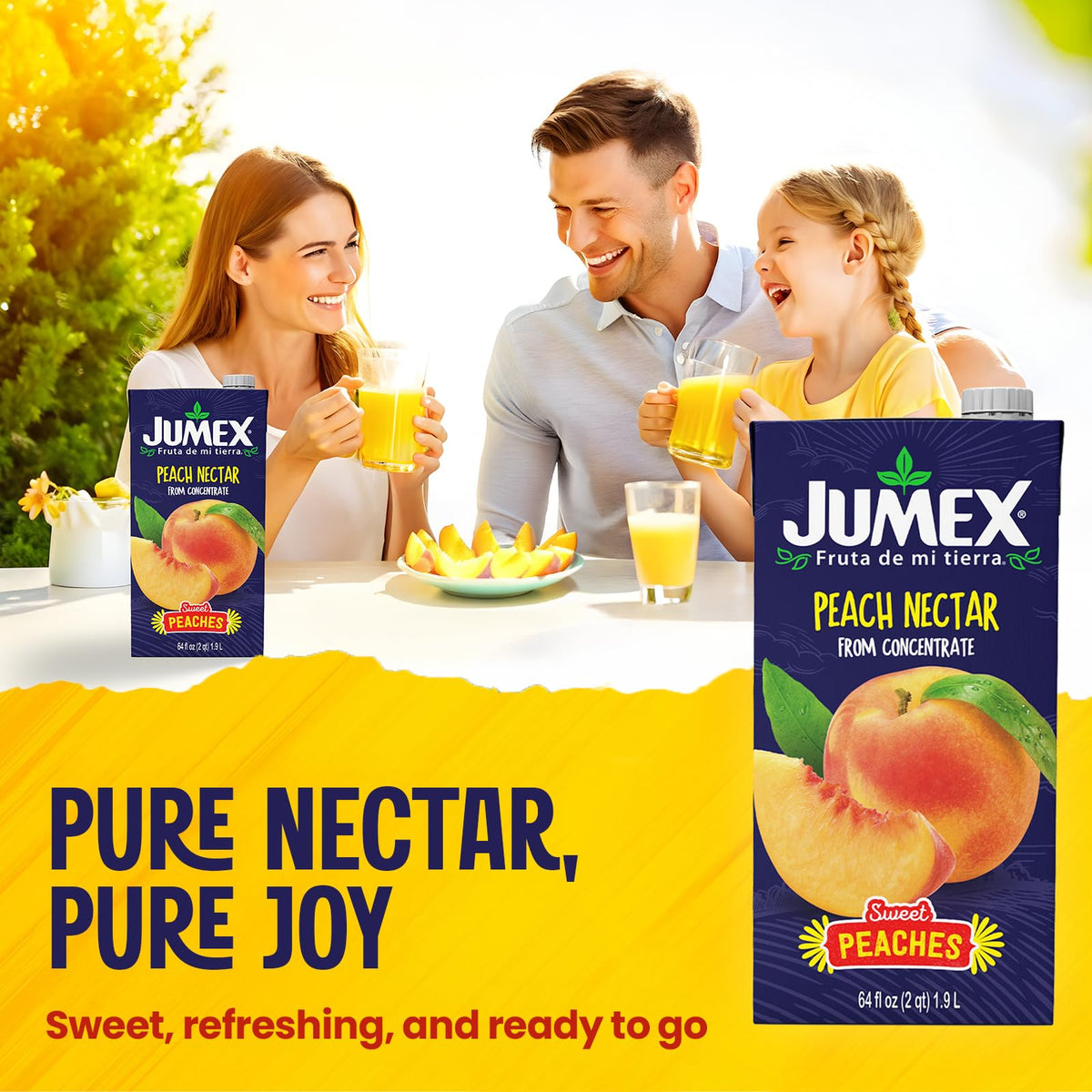 Jumex Peach Nectar – Fresh Peach Puree, 64oz, 8-Pack