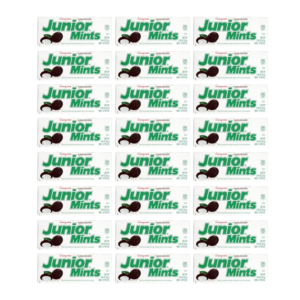 Junior Mints, 1.84-Ounce Boxes (Pack of 24) | Mint Chocolate Candy