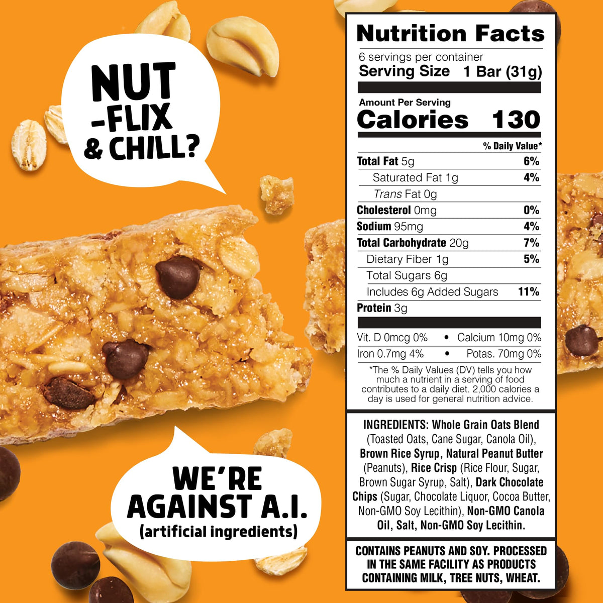 JUNKLESS Chewy Granola Bar Family Pack – 48 Bars, Less Sugar, Gluten-Free & Non-GMO