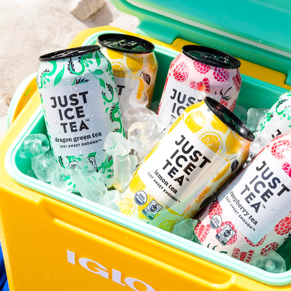 Just Ice Tea Lemon Flavored Black Iced Tea – 12-Pack (12oz Cans), Real Brewed, USDA Organic, Low Calorie, Fair Trade, Made in USA