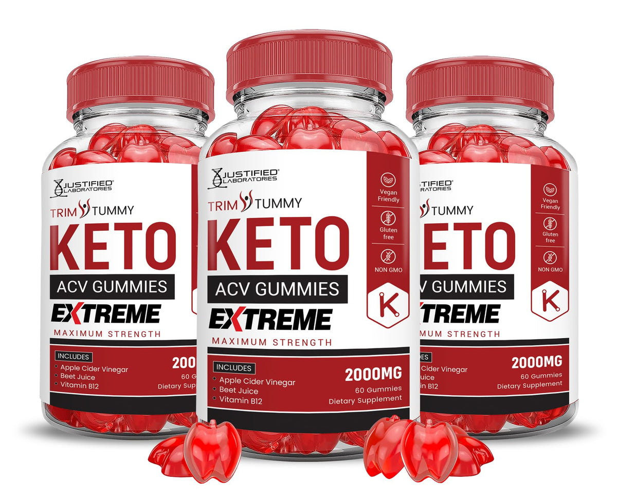 Justified Laboratories Trim Tummy Keto ACV Gummies Extreme 3-Pack 2000MG