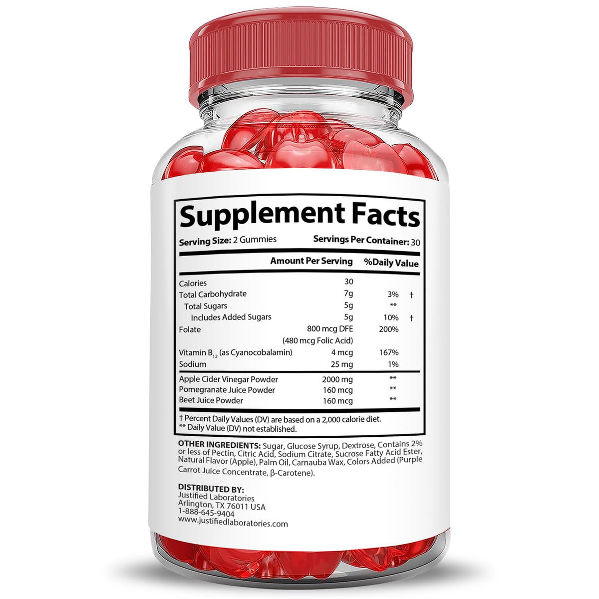 Justified Laboratories Trim Tummy Keto ACV Gummies Extreme 3-Pack 2000MG