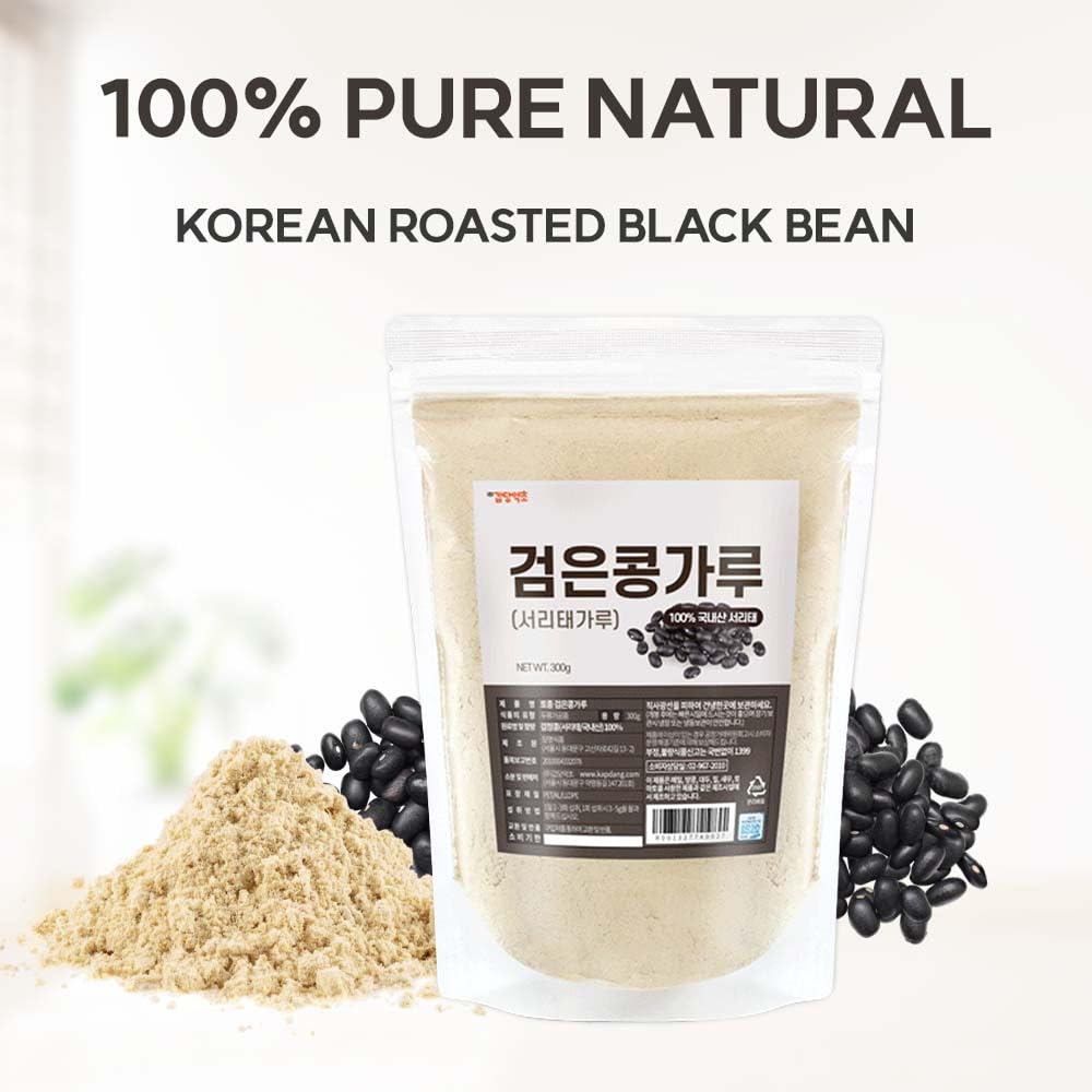 K-Herb Roasted Korean Black Soybean Powder – 100% Toasted Seoritae, Fine Ground for Smoothies & Cooking