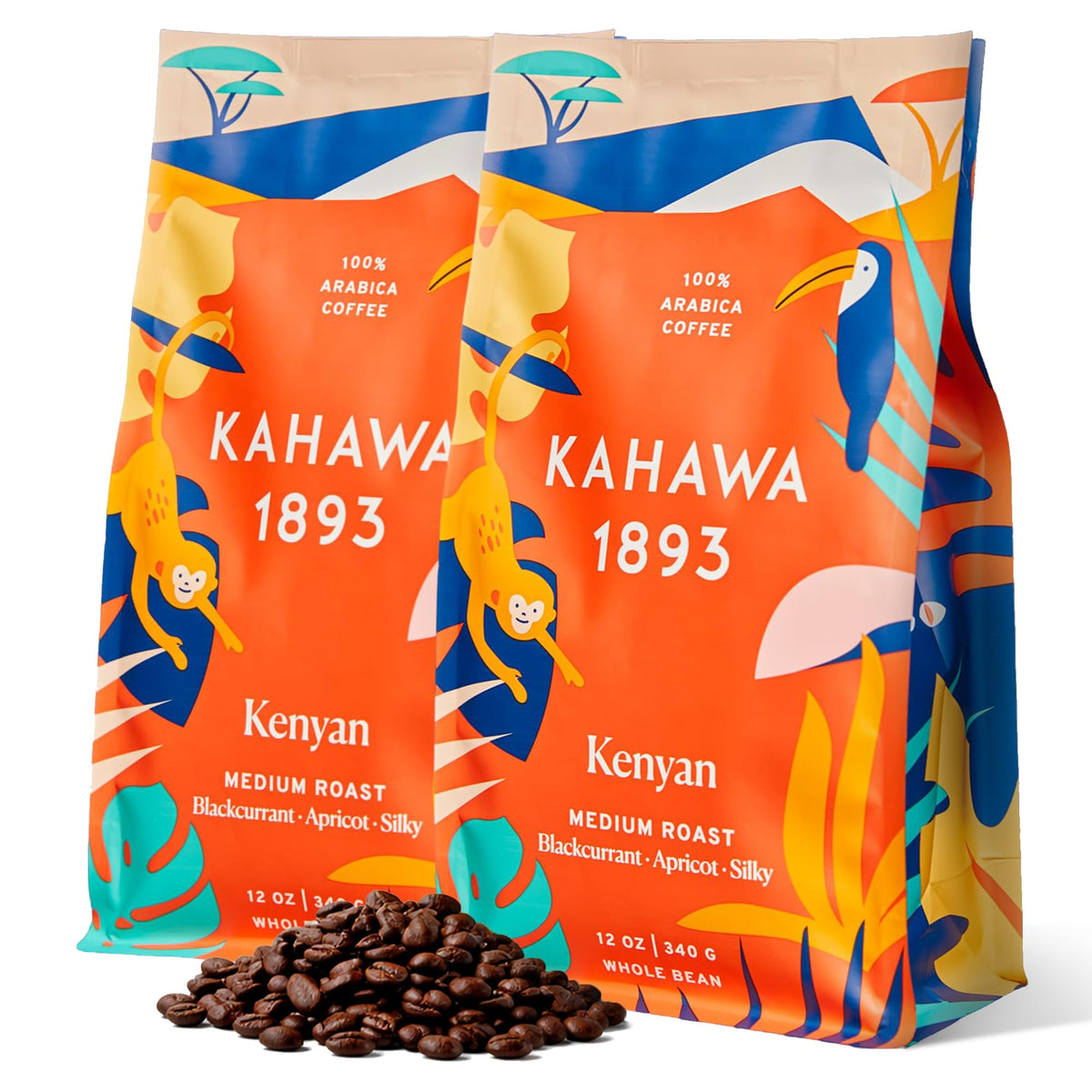 KAHAWA 1893 Kenyan Medium Roast Whole Bean Coffee – 24 oz | As Seen on Shark Tank, Ethically Sourced