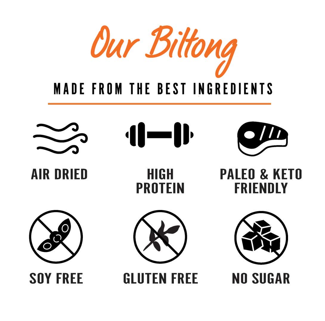 Original Kalahari Biltong – Air-Dried Beef, 2oz (Pack of 8) | High Protein Snack
