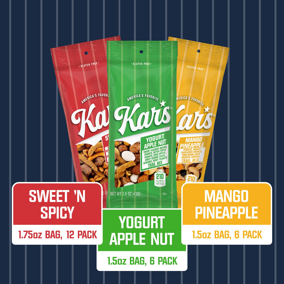 Kar's Nuts Variety Pack Trail Mix – Gluten-Free, Kosher, Grab & Go (24 Pack)
