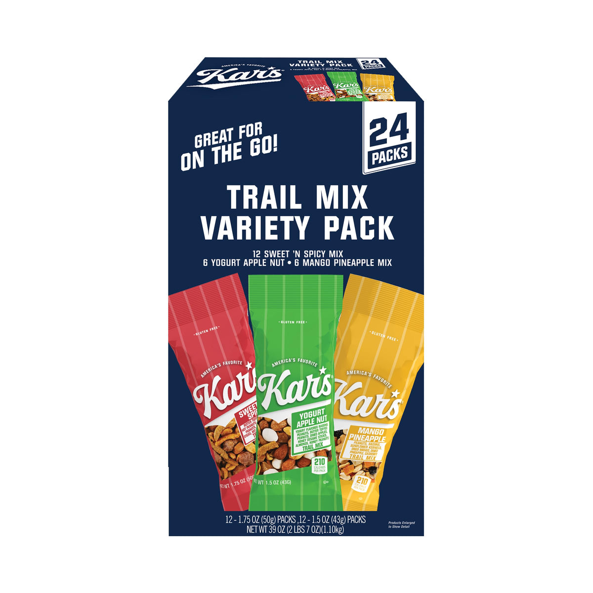 Kar's Nuts Variety Pack Trail Mix – Gluten-Free, Kosher, Grab & Go (24 Pack)