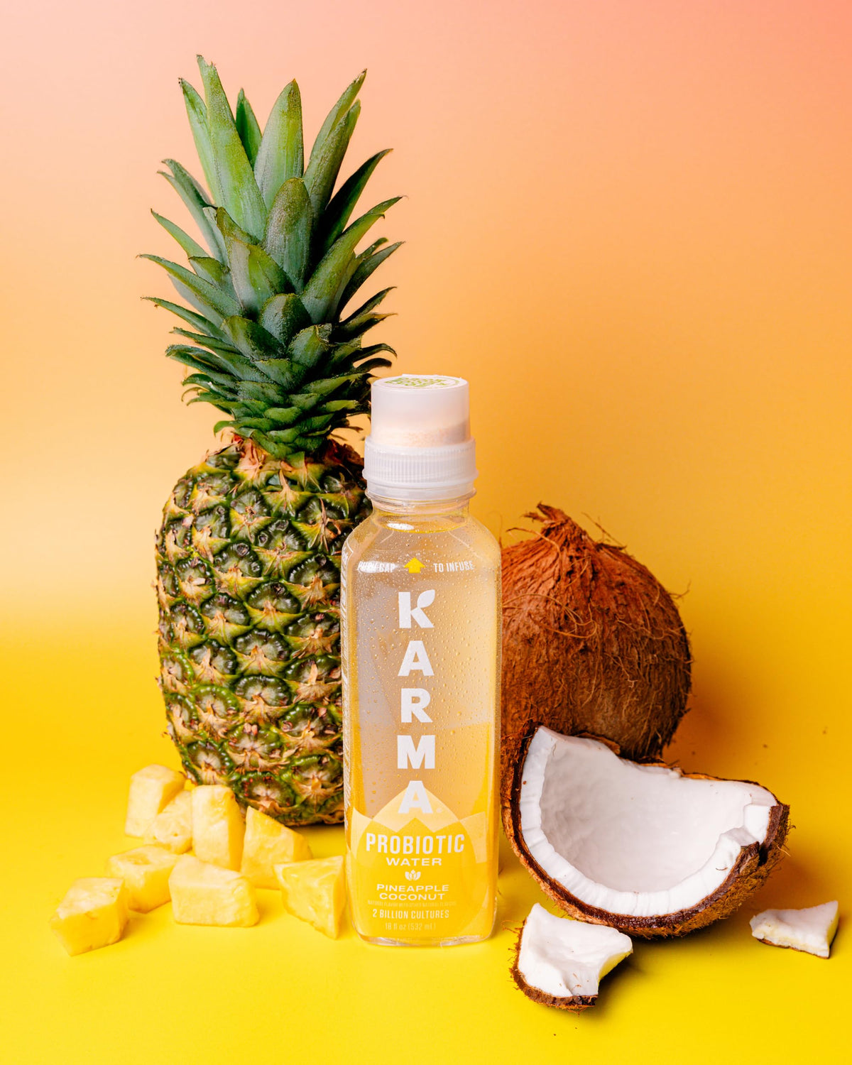 Karma Probiotic Water - Pineapple Coconut, 12 Pack | Immune & Gut Health Support