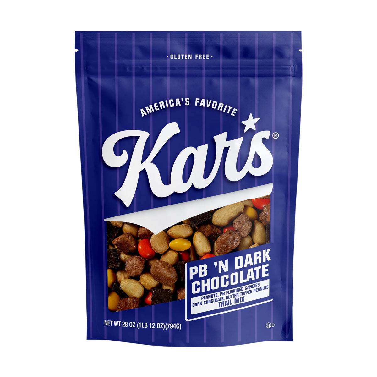 Kar's Nuts Peanut Butter 'N Dark Chocolate Trail Mix, 28 oz – Resealable Pouch (Pack of 1) | Gluten-Free & Kosher Certified