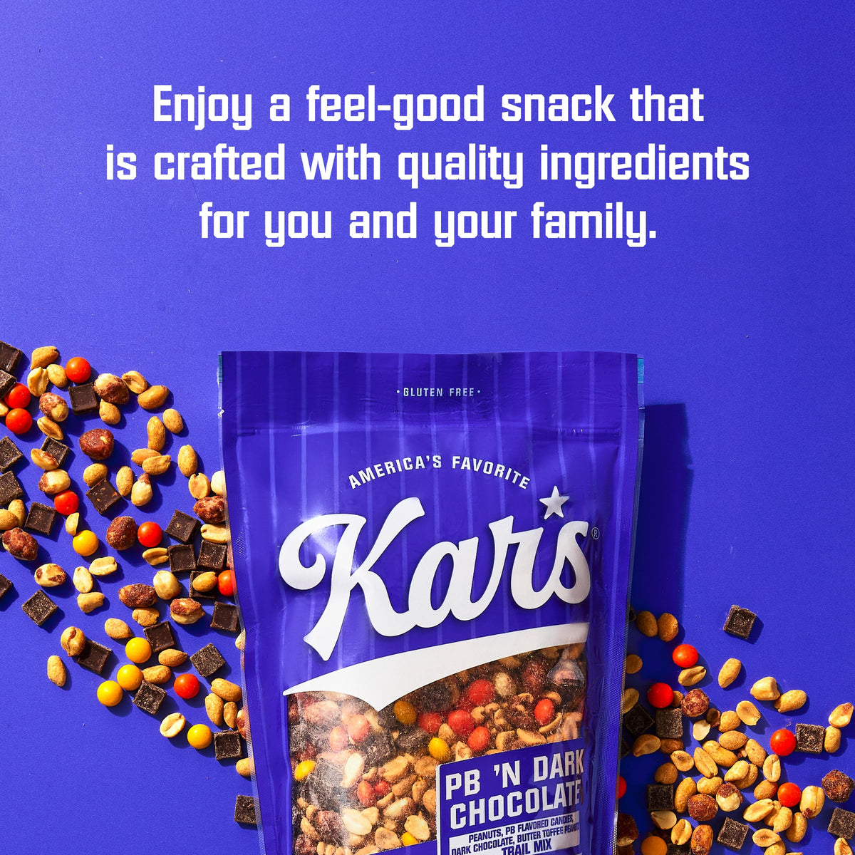 Kar's Nuts Peanut Butter 'N Dark Chocolate Trail Mix, 28 oz – Resealable Pouch (Pack of 1) | Gluten-Free & Kosher Certified