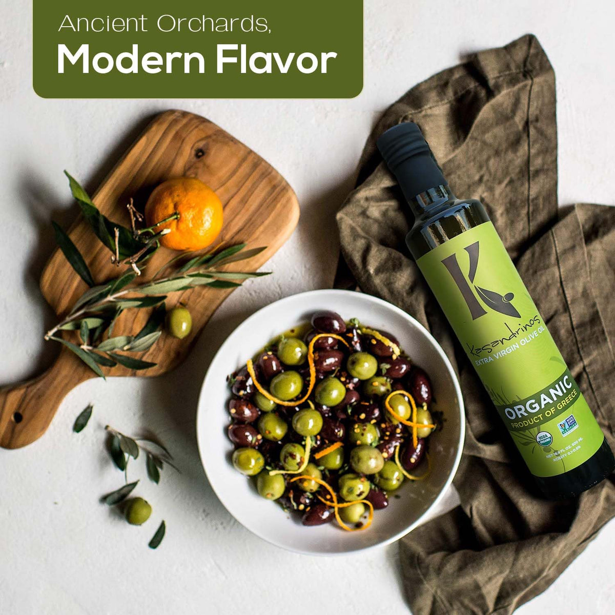 Kasandrinos Organic Olive Oil Extra Virgin – Polyphenol Rich Greek Olive Oil, 100% Organic, First Cold Pressed, Mild & Delicate, 500 ml
