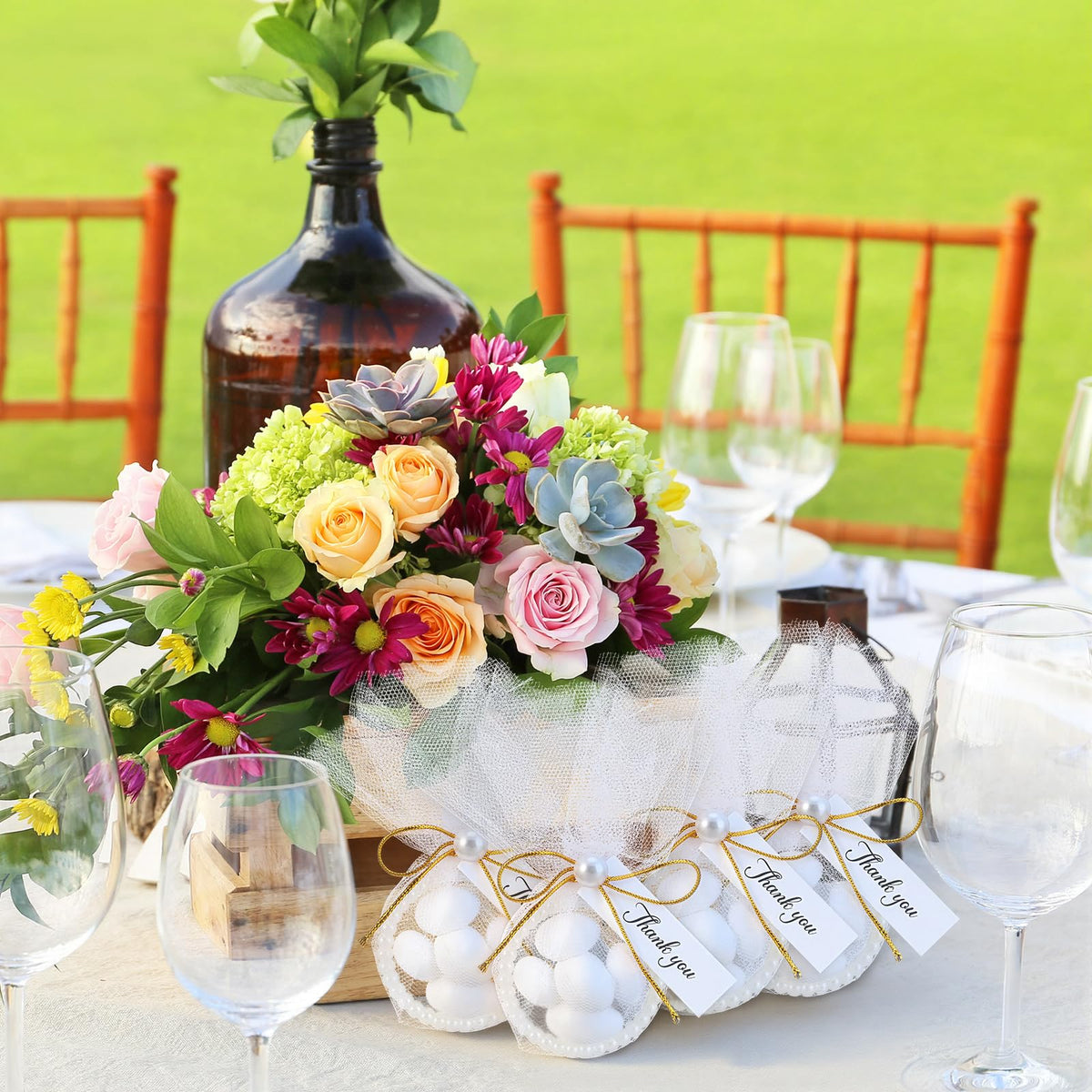 Kathfly 80-Set Wedding Almond Candy Favors – Pearl Rings, Pearls & Cards DIY Marzipan Souvenirs