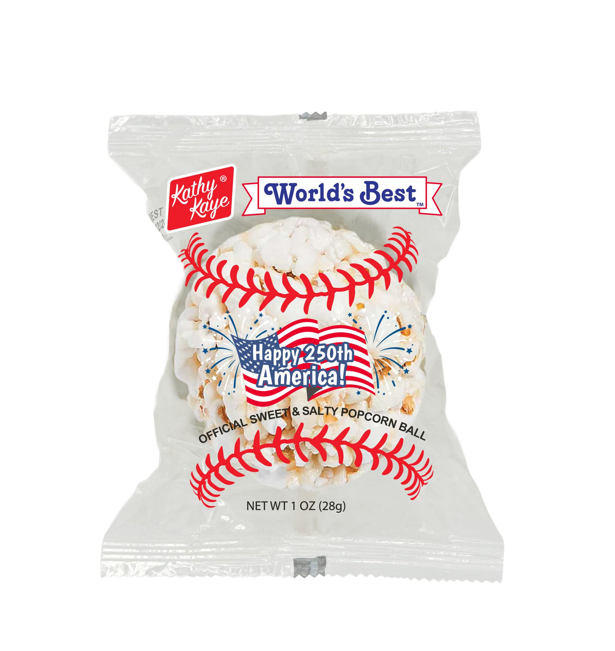 Kathy Kaye Baseball Sweet & Salty Popcorn Balls – 18 Count Box for Game Day & Parties