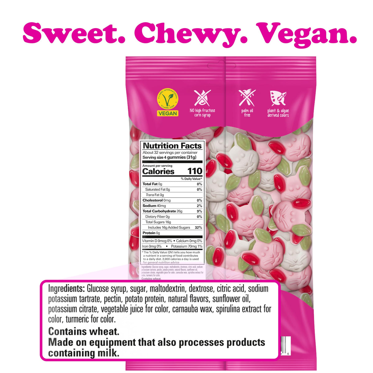 Katjes Bunny Sweet Hopps: Soft Foam & Fruity Gummy Candy – 35 oz Vegan, Gelatin Free