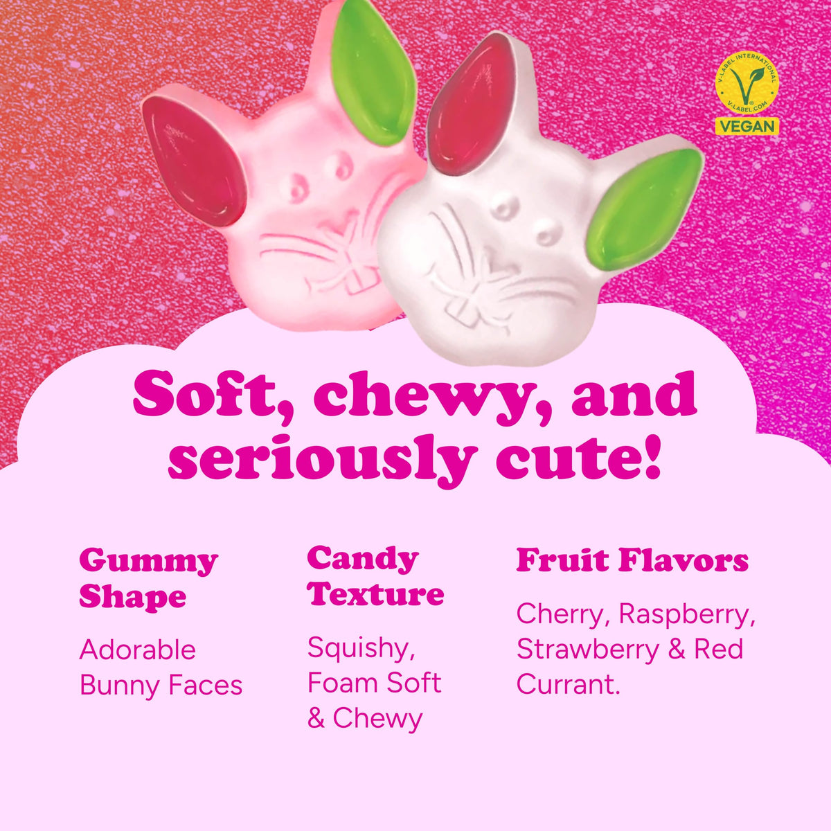 Katjes Bunny Sweet Hopps: Soft Foam & Fruity Gummy Candy – 35 oz Vegan, Gelatin Free