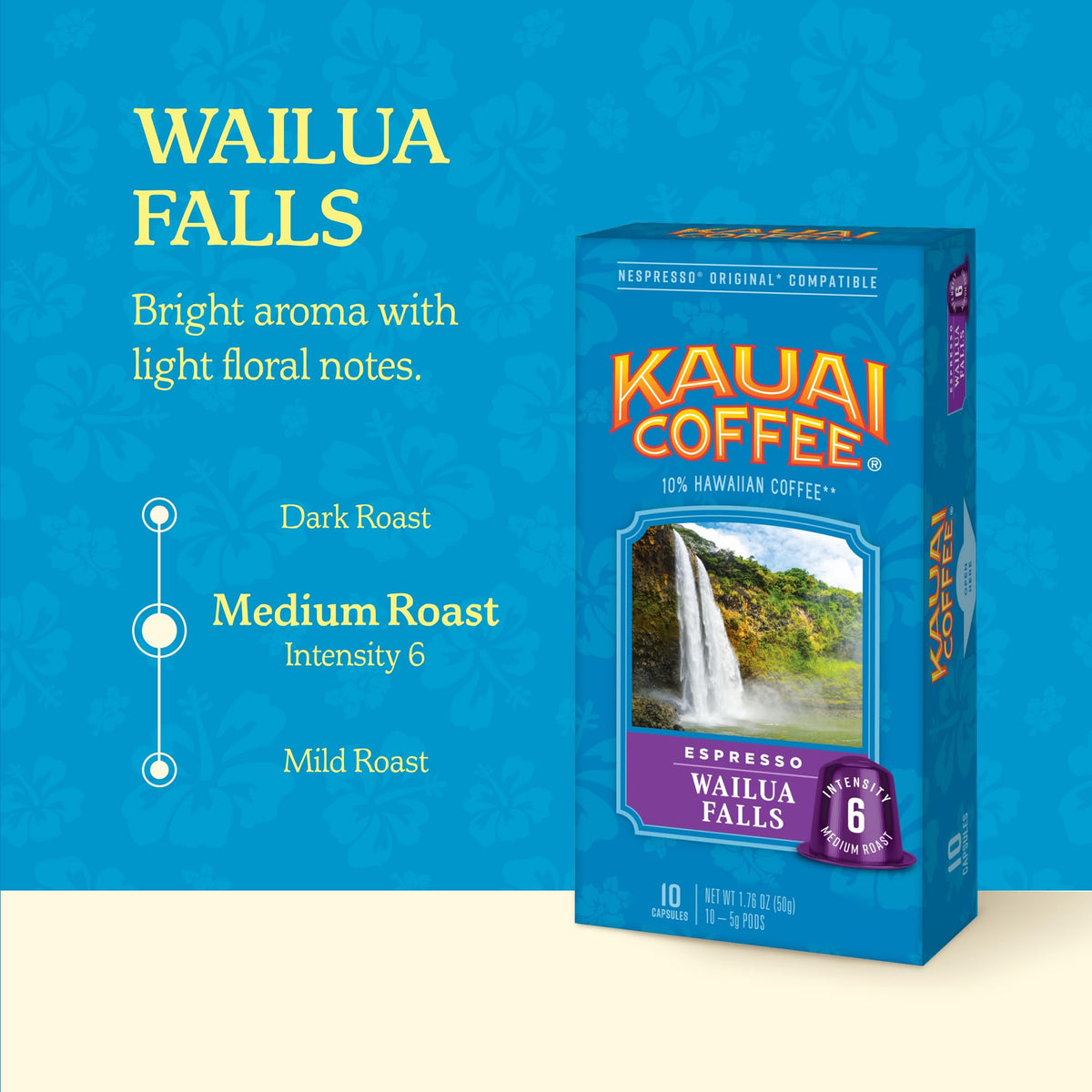 Kauai Coffee Espresso Pods for Nespresso Original – Poipu Beach Dark Roast & Wailua Falls Medium Roast, 4x10 Pack