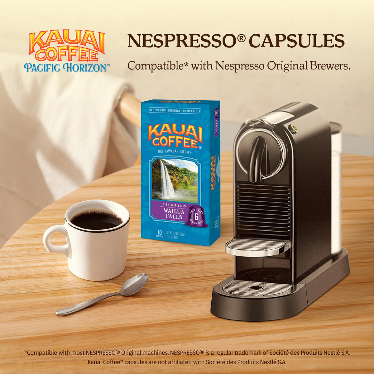 Kauai Coffee Espresso Pods for Nespresso Original – Poipu Beach Dark Roast & Wailua Falls Medium Roast, 4x10 Pack