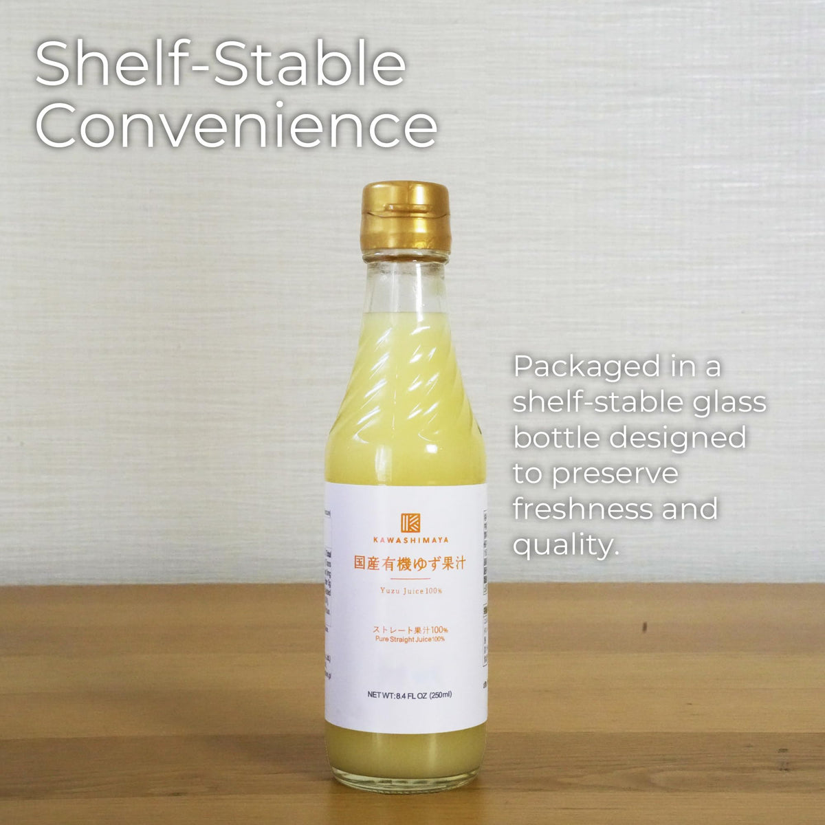 Kawashimaya Organic Yuzu Juice 8.4 oz — Hand-Squeezed, 100% Pure Yuzu, Made in Japan