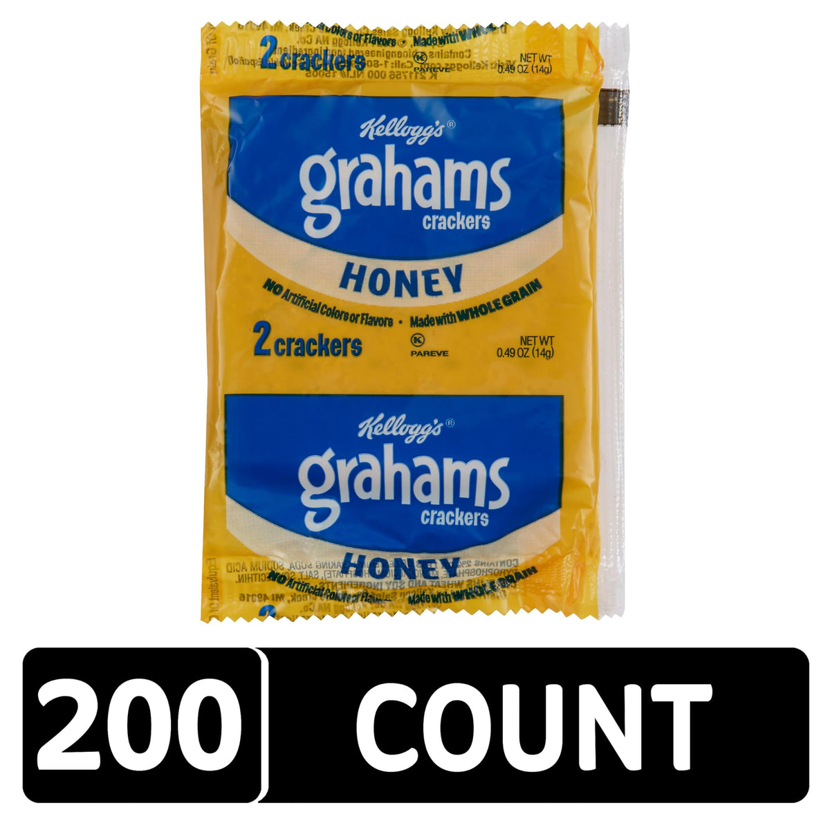 Kellogg's Honey Grahams Crackers – 200 Count Bulk Case