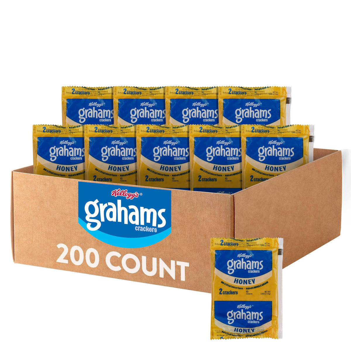 Kellogg's Honey Grahams Crackers – 200 Count Bulk Case