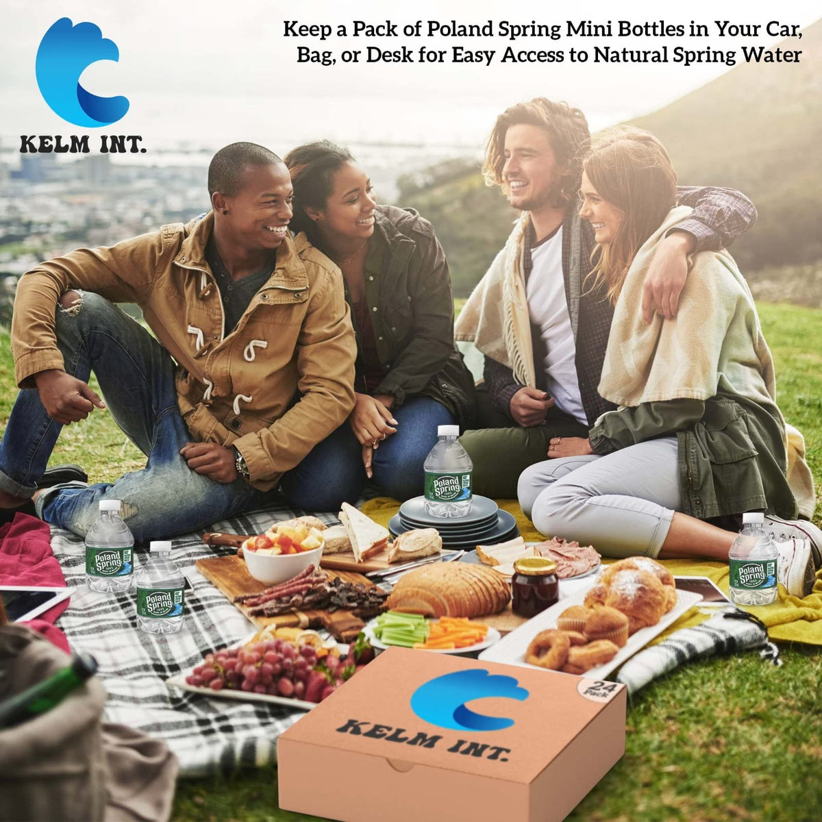 Poland Spring 8oz Mini Water Bottles – 24 Pack | On-the-Go Hydration, BPA-Free, Recyclable | Kelm Int.