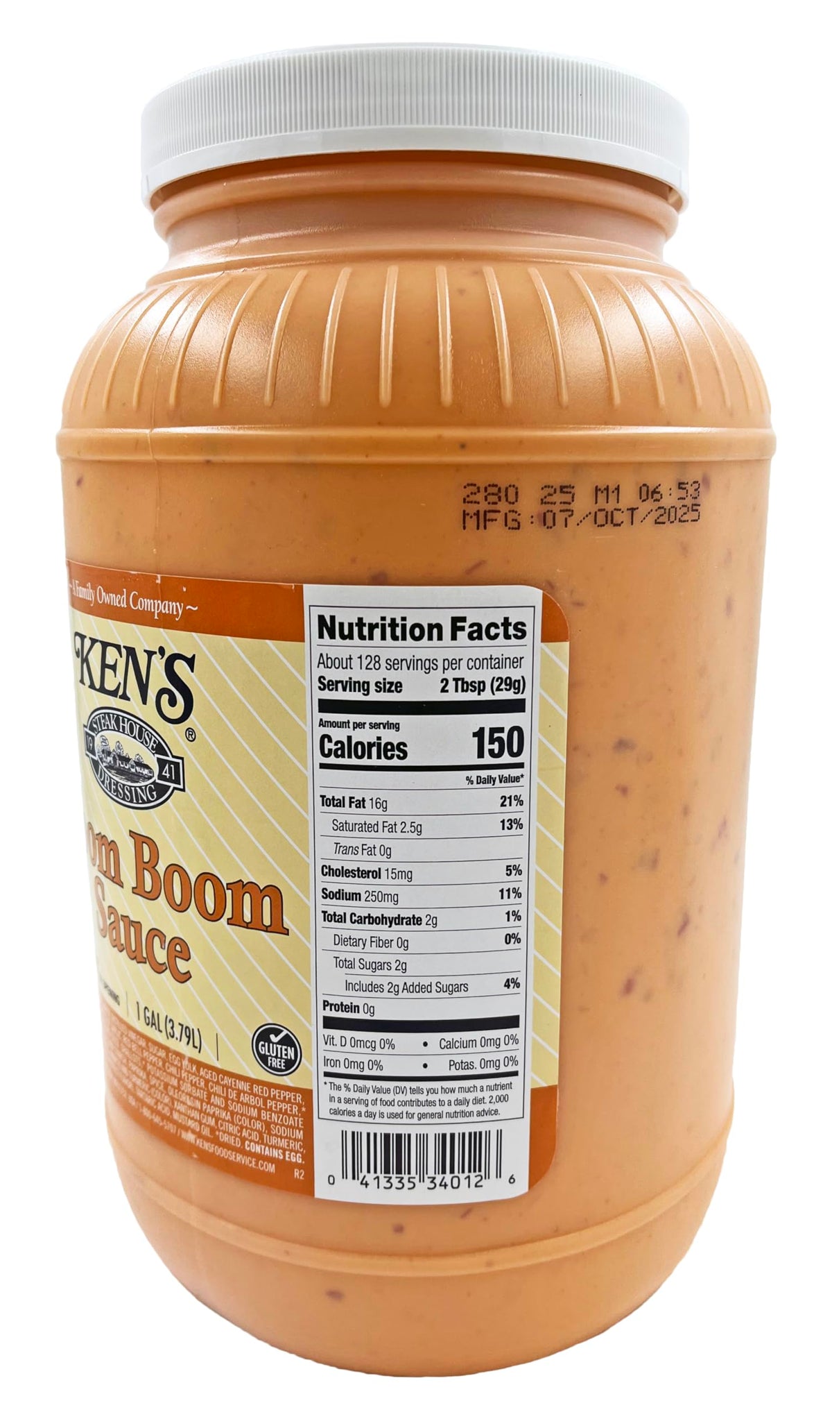 Ken's Boom Boom Sauce 1 Gallon - Creamy Garlic & Mild Spice for Sandwiches, Fries & Tacos