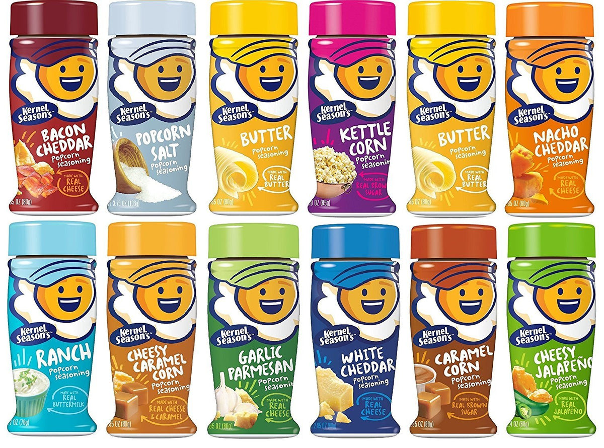 Kernel Season's COMPLETE SEASONING KIT — 12 Flavor Variety Pack (2.4–3.0 oz bottles)