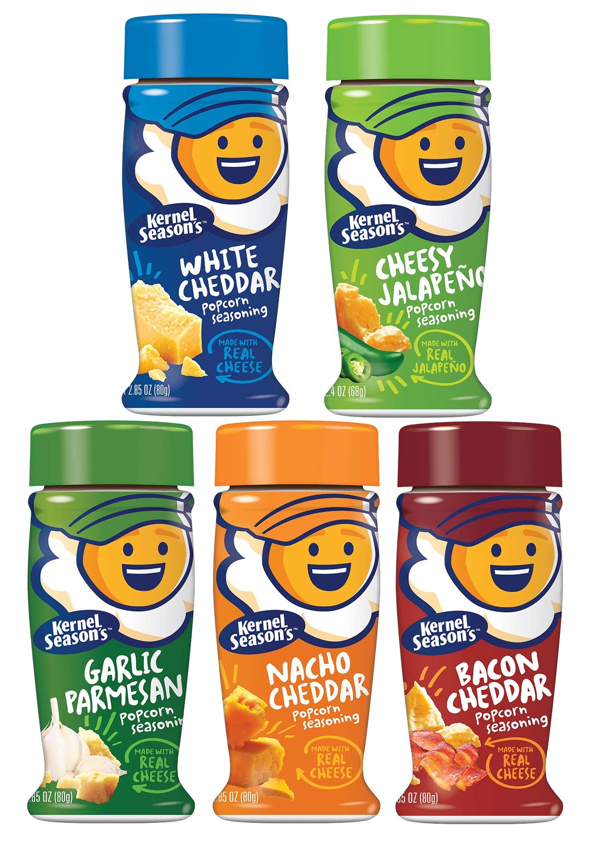 Kernel Season's Popcorn Seasoning – Cheese Lovers Complete Set (5 Flavors, 2.7 oz Each)