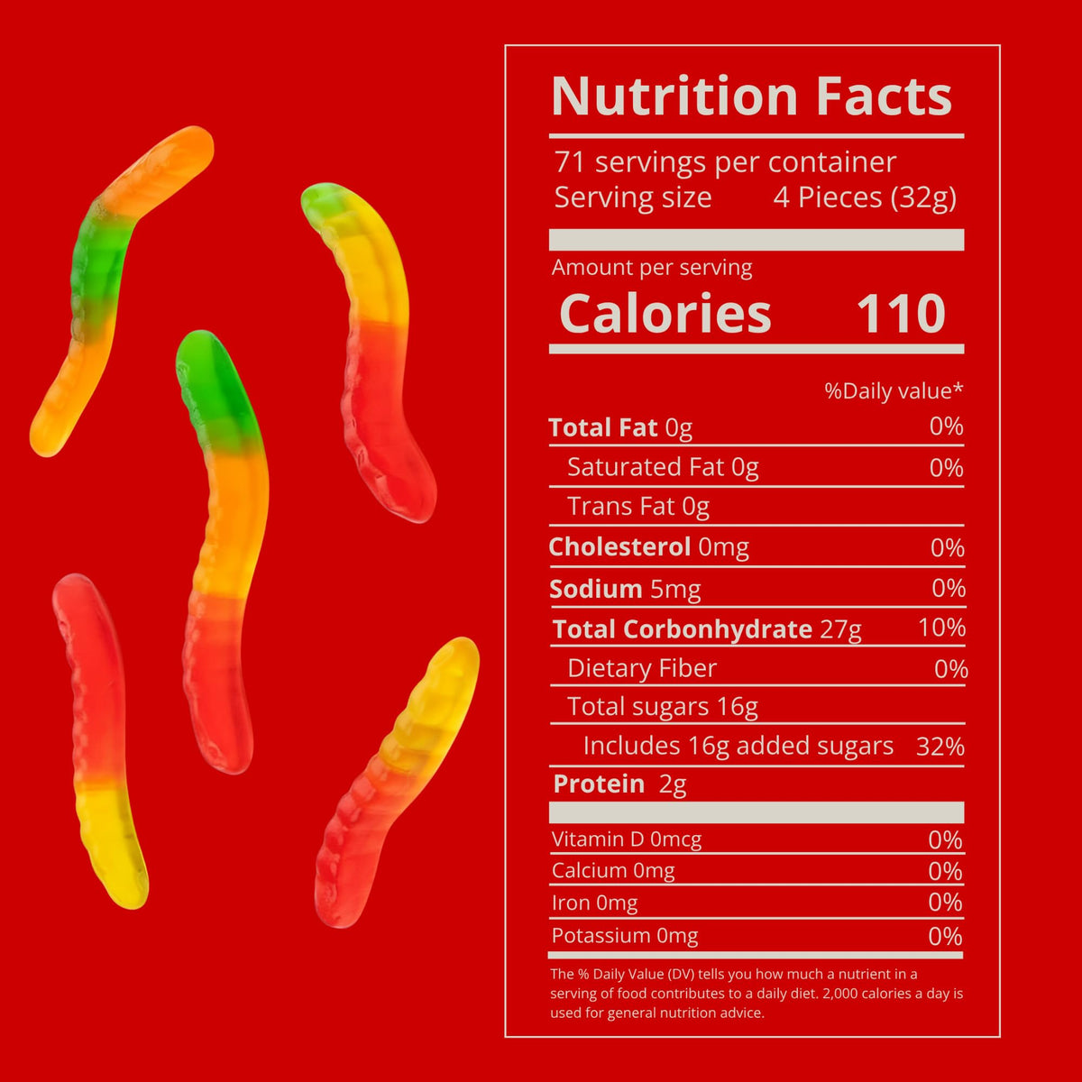 Kervan Bebeto Gummy Worms – Fruity Soft Gummies Bulk 5 lb for Parties