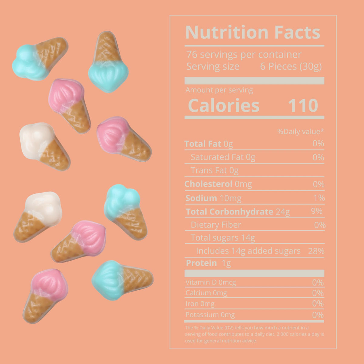 Kervan Bebeto Ice Cream Gummies — 5 lb Bulk, Gluten-Free Halal Candy Cones