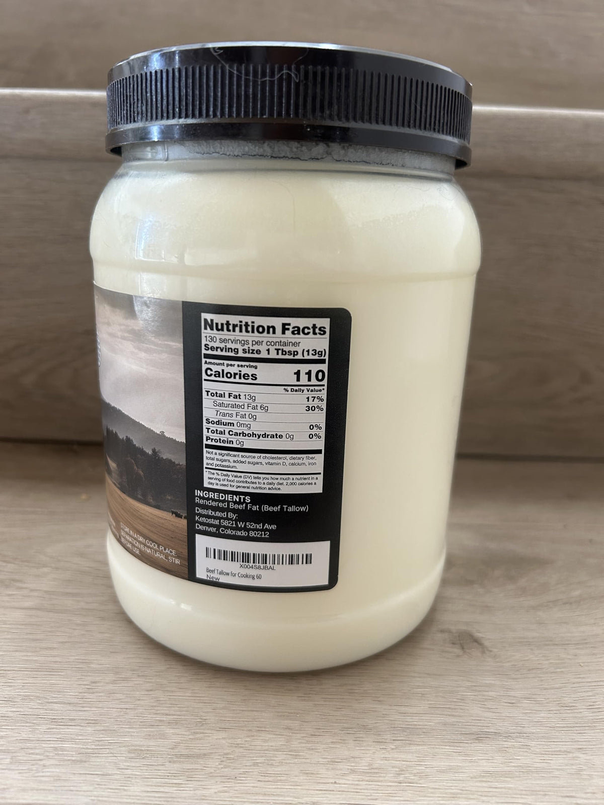 Ketostat Beef Tallow (3.75 lb / 60 oz) for Cooking – High-Heat Searing, Roasting & Baking
