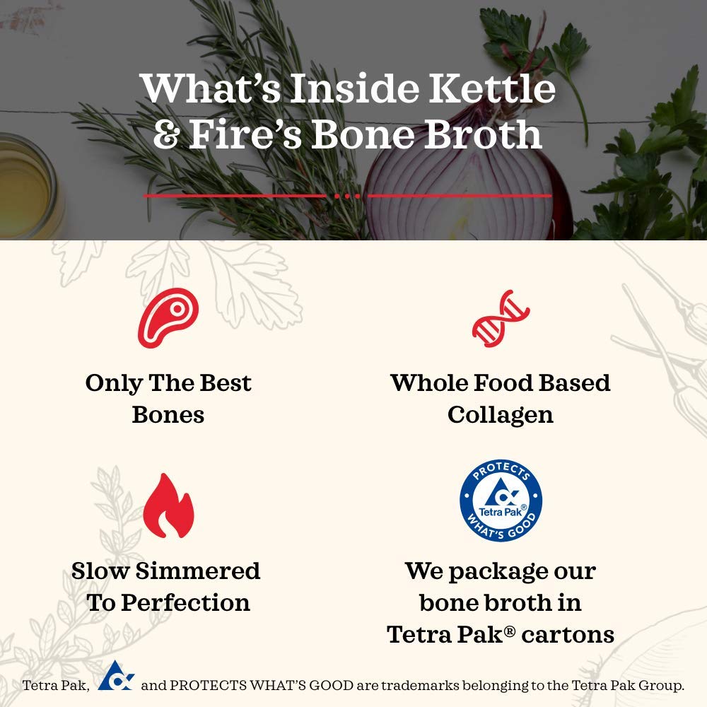 Kettle & Fire Beef & Chicken Bone Broth — 4-Pack | Keto, Paleo, Whole30 Approved