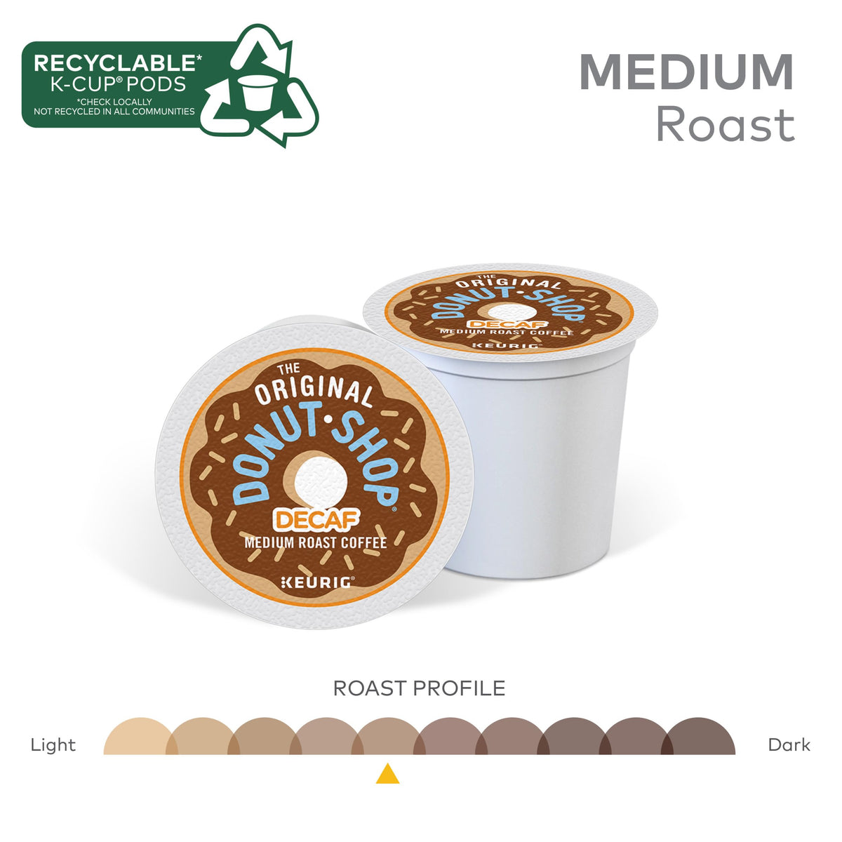 The Original Donut Shop Decaf Keurig K-Cup Pods – Medium Roast, 72 ct