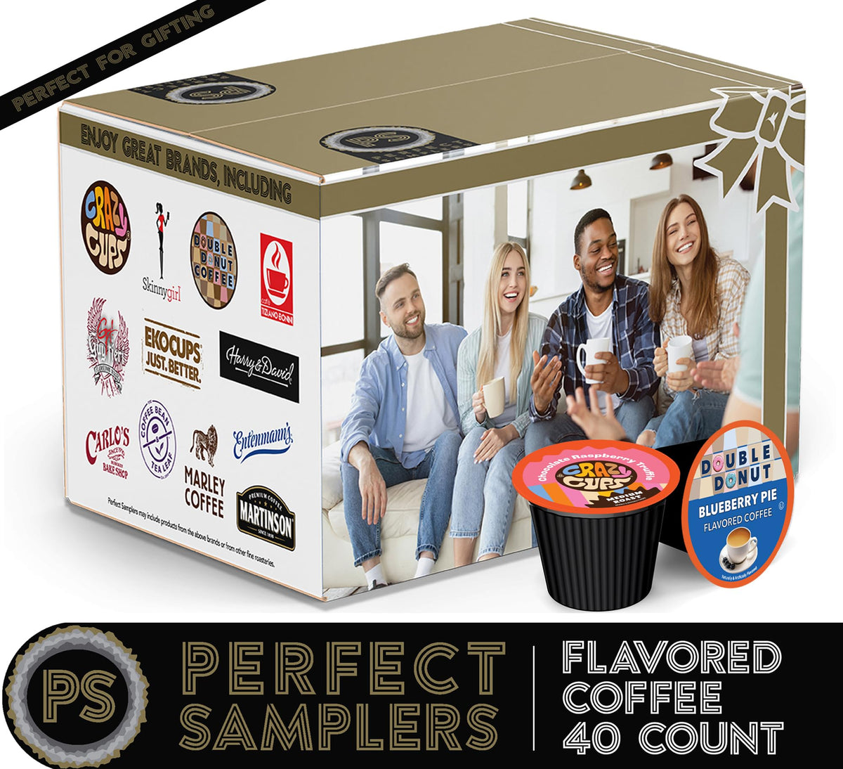 Crazy Cups Flavored Coffee Pods Variety Pack for Keurig K-Cups – 40 Count
