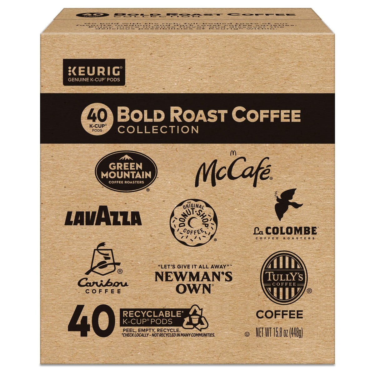 Keurig Bold Roast Coffee Collection Variety Pack – 40 K-Cup Pods, 10 Roasts