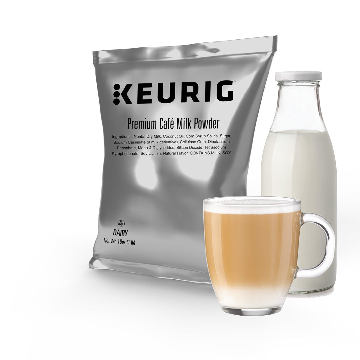 Keurig Premium Café Milk Powder – 1lb Bag for Lattes & Cappuccinos