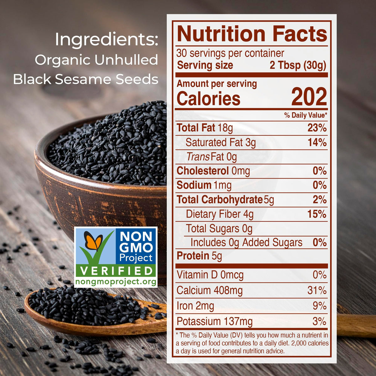 Kevala Organic Black Tahini - 32 oz Double-Size Gluten Free Black Sesame Paste
