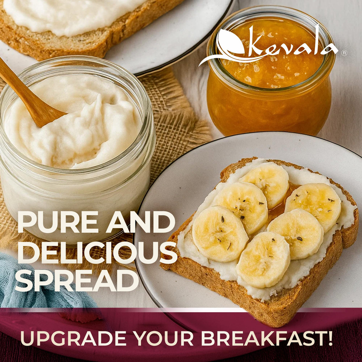 Kevala Organic Coconut Butter – Creamy Spread for Baking & Skincare | Made in USA | 8 lb Bulk