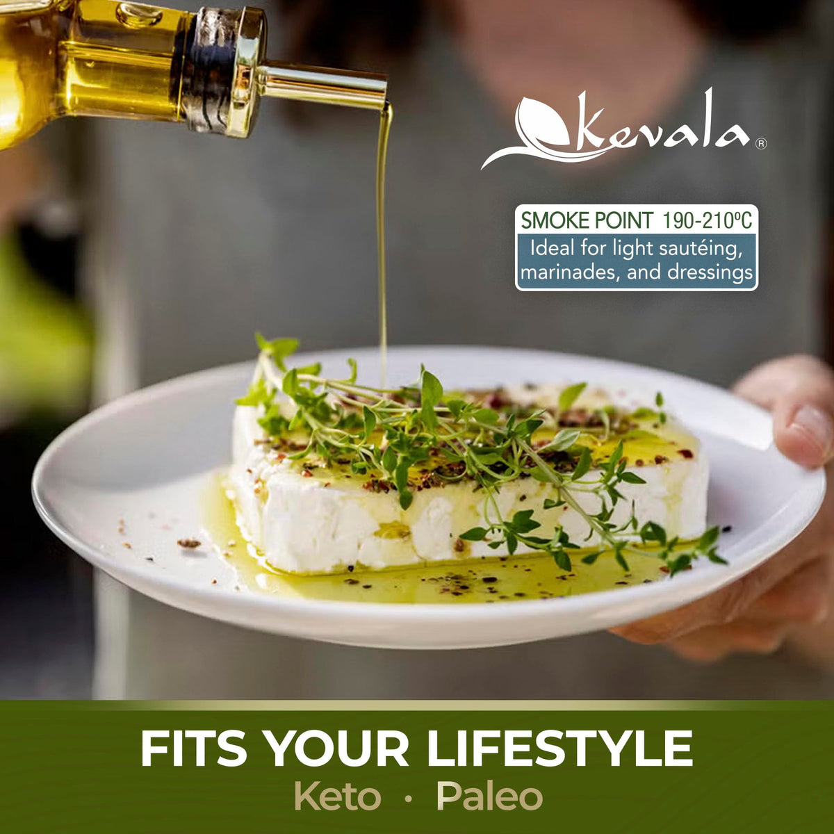Kevala Extra Virgin Organic Olive Oil – Cold-Pressed, Unrefined, 64 oz | Kosher, Non-GMO