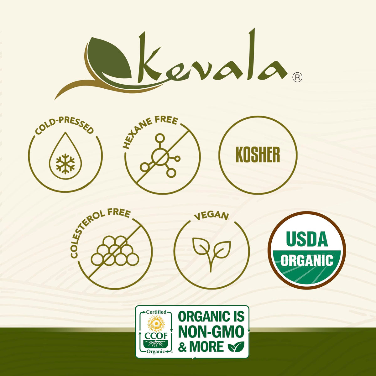 Kevala Extra Virgin Organic Olive Oil – Cold-Pressed, Unrefined, 64 oz | Kosher, Non-GMO