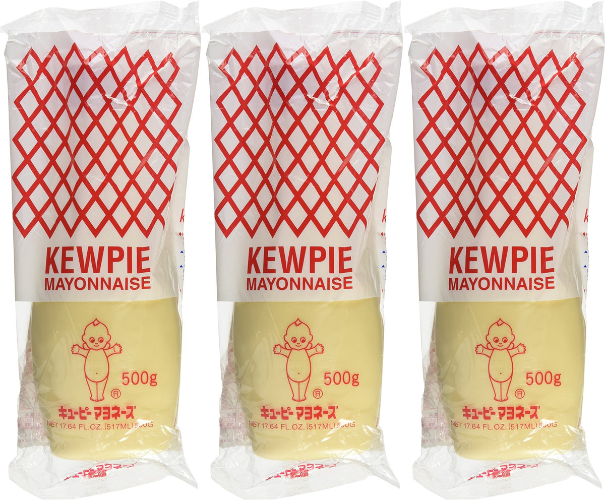 Kewpie Japanese Mayonnaise - 17.64 oz 3-Pack (3 x 500g) Squeeze Tubes