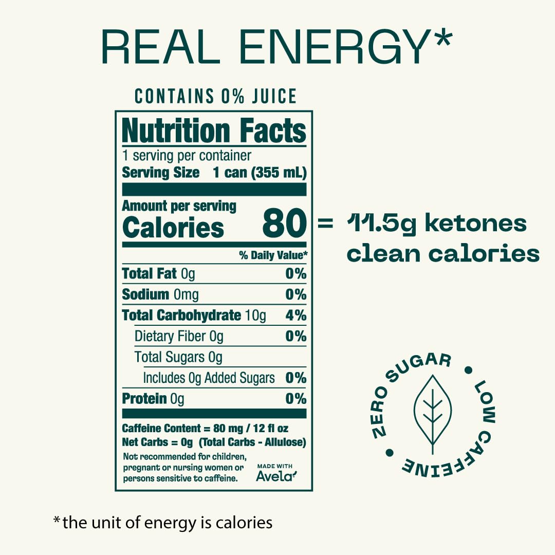 KEY Ketone Drink – Sugar Free Energy & Focus (Low Caffeine) Pack of 6