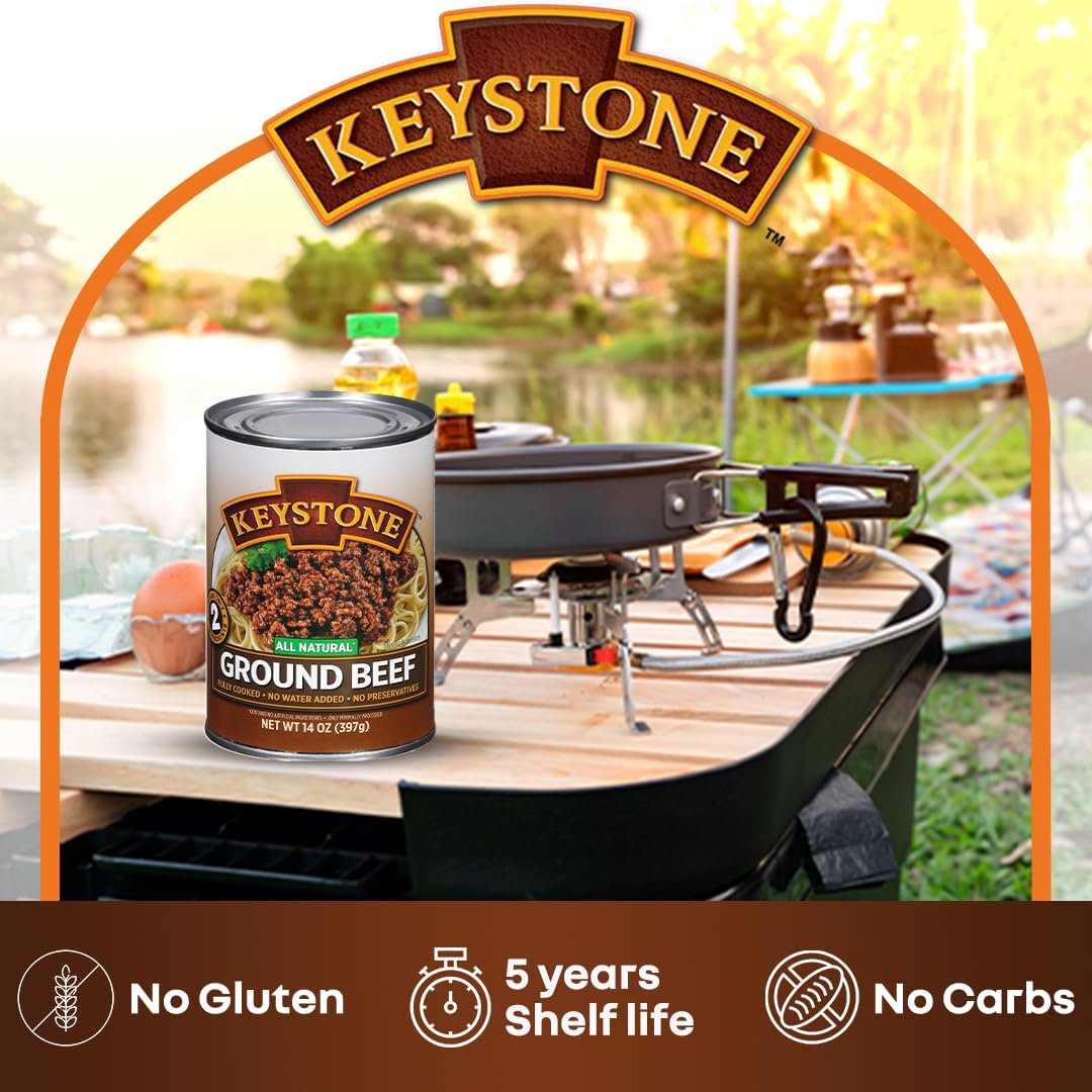 Keystone Meats 24 Cans Variety Pack – All Natural Fully Cooked Canned Meat, 5-Year Shelf Life
